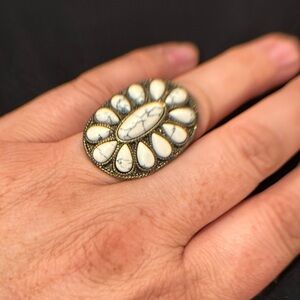 Adjustable Howlite Ring
